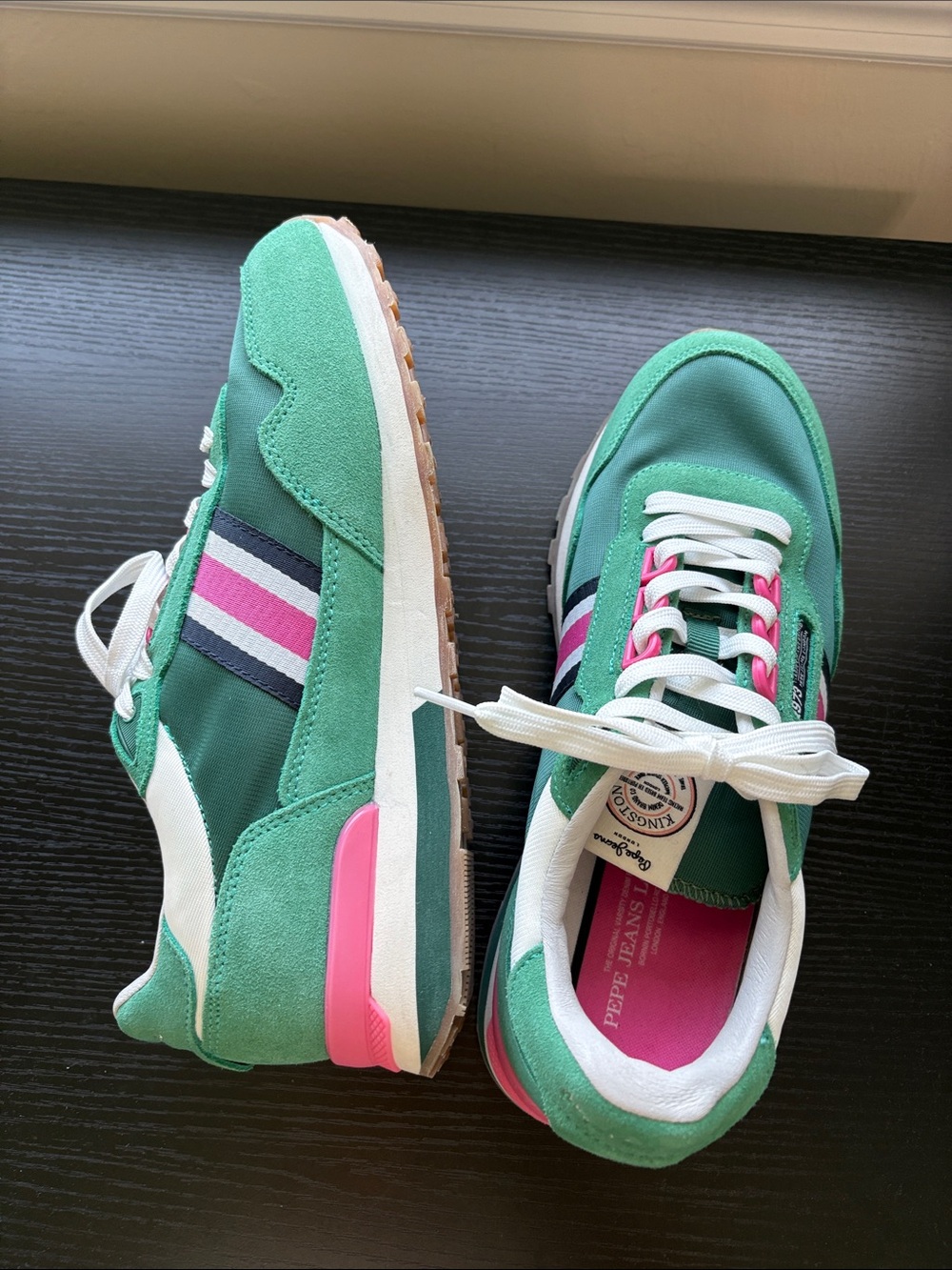 Pepe Jeans Green, Pink & White Women's Sneakers View 4